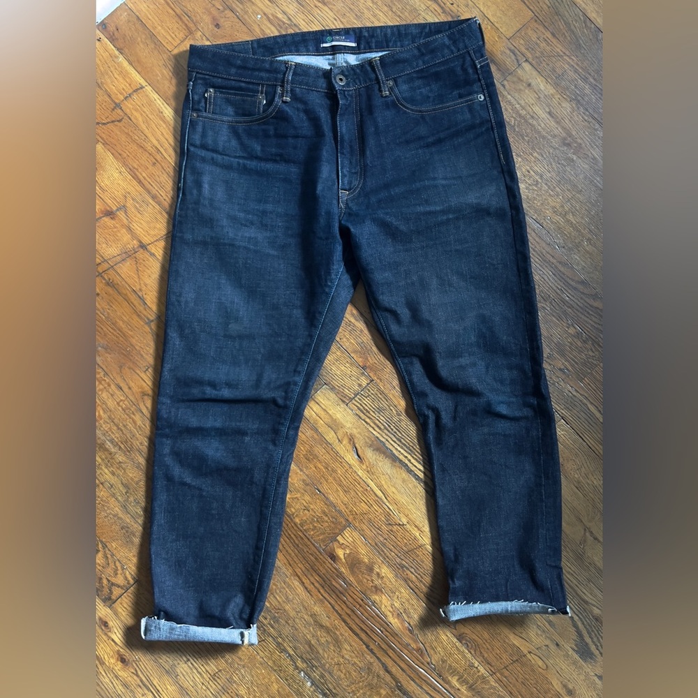 Japan Blue Slim Tapered. Japanese selvage. Raw hem. Inseam 30 waist 34
